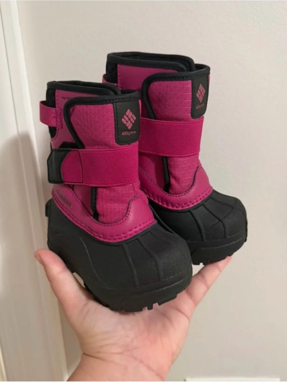 Columbia Kids' Magenta and Black Winter Rain & Snow Boots